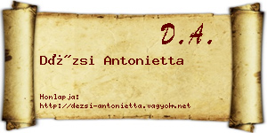 Dézsi Antonietta névjegykártya